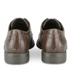 Derbies MARRON Femme Motif Animal Lacets