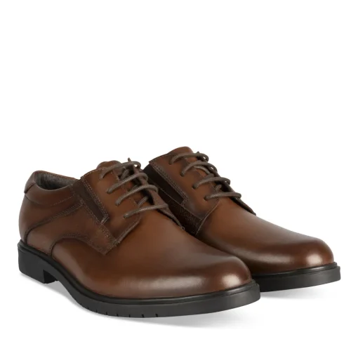 Derbies MARRON Homme CUIR Motif Uni A Enfiler