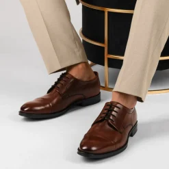 Derbies MARRON Homme CUIR Motif Uni Lacets