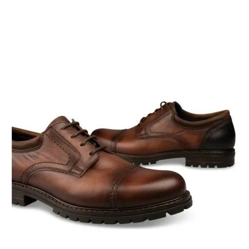 Derbies MARRON Homme CUIR Motif Uni Lacets