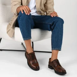Derbies MARRON Homme CUIR Motif Uni Lacets