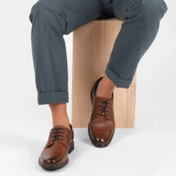 Derbies MARRON Homme Motif Uni A Enfiler