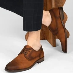 Derbies MARRON Homme Motif Uni Lacets