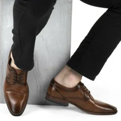 Derbies MARRON Homme Motif Uni Lacets