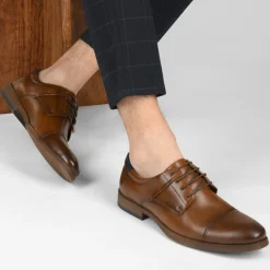 Derbies MARRON Homme Motif Uni Lacets