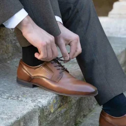 Derbies MARRON Homme Motif Uni Lacets