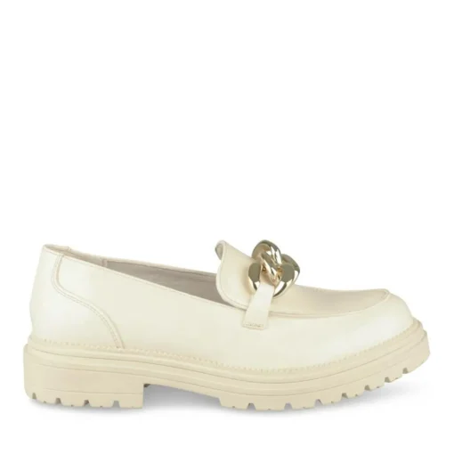 Derbies Mocassin BEIGE Fille Motif Chaîne A Enfiler