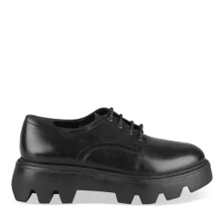Derbies NOIR Femme CUIR Motif Uni Lacets