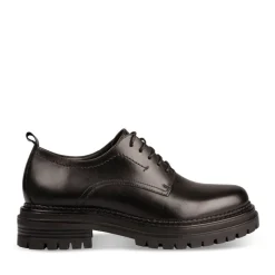 Derbies NOIR Femme CUIR Motif Uni Lacets