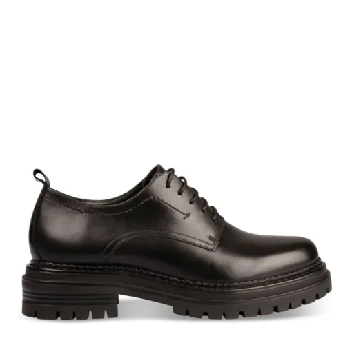 Derbies NOIR Femme CUIR Motif Uni Lacets