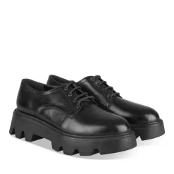 Derbies NOIR Femme CUIR Motif Uni Lacets