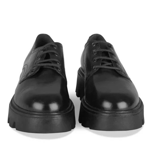 Derbies NOIR Femme CUIR Motif Uni Lacets
