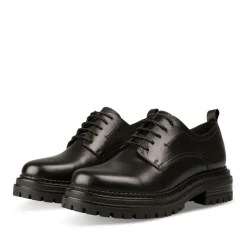 Derbies NOIR Femme CUIR Motif Uni Lacets