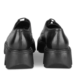 Derbies NOIR Femme CUIR Motif Uni Lacets