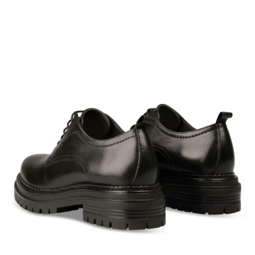 Derbies NOIR Femme CUIR Motif Uni Lacets
