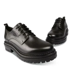 Derbies NOIR Femme CUIR Motif Uni Lacets