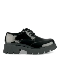 Derbies NOIR Femme Motif Vernis Lacets