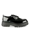 Derbies NOIR Femme Motif Vernis Lacets
