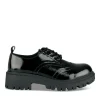 Derbies NOIR Femme Motif Vernis Lacets