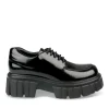 Derbies NOIR Femme Motif Vernis Lacets