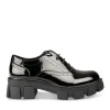Derbies NOIR Femme Motif Vernis Lacets