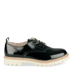 Derbies NOIR Femme Motif Vernis Lacets