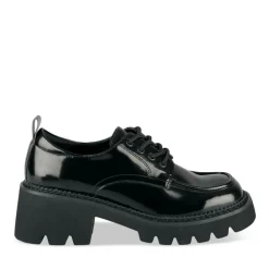 Derbies NOIR Femme Motif Vernis A Enfiler