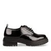 Derbies NOIR Femme Motif Vernis Lacets