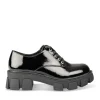 Derbies NOIR Femme Motif Vernis Lacets