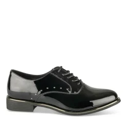 Derbies NOIR Femme Motif Vernis Lacets