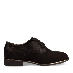 Derbies NOIR Femme Motif Carreaux Lacets