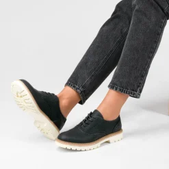 Derbies NOIR Femme Motif Uni Lacets
