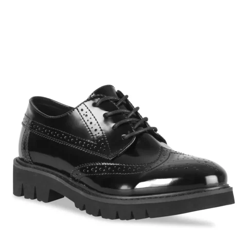 Derbies NOIR Femme Motif Uni Lacets