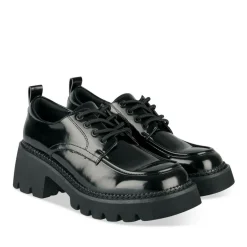 Derbies NOIR Femme Motif Vernis A Enfiler