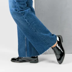 Derbies NOIR Femme Motif Clouté Fermeture éclair