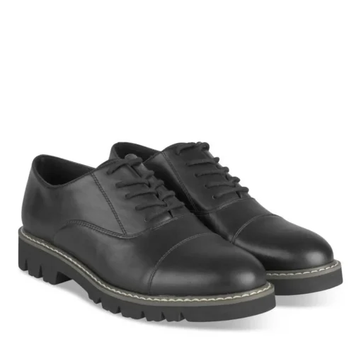 Derbies NOIR Femme Motif Uni Lacets