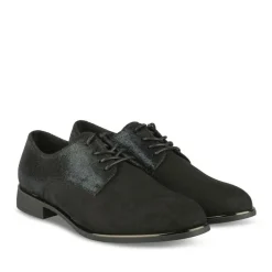 Derbies NOIR Femme Motif Paillettes Lacets