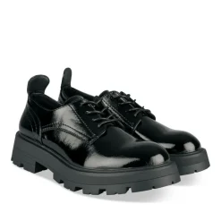 Derbies NOIR Femme Motif Vernis A Enfiler
