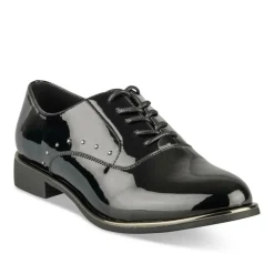 Derbies NOIR Femme Motif Vernis Lacets