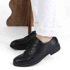 Derbies NOIR Femme Motif Uni Lacets