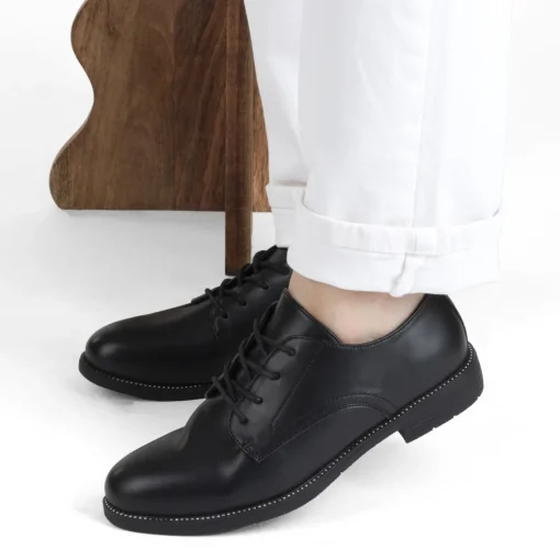 Derbies NOIR Femme Motif Uni Lacets