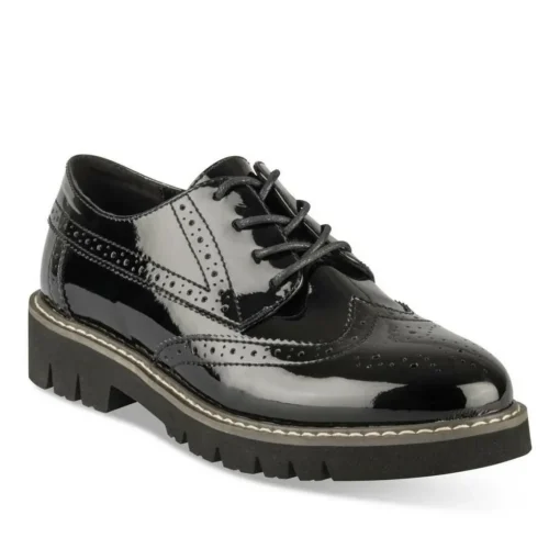 Derbies NOIR Femme Motif Uni Lacets