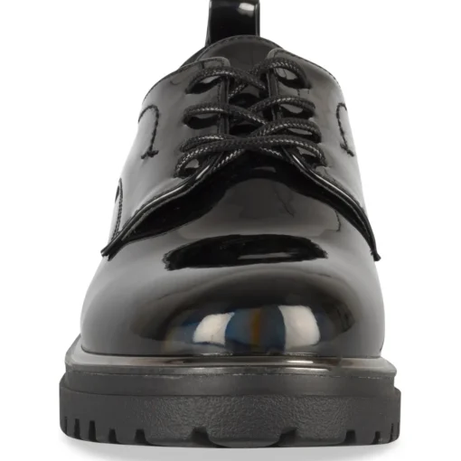 Derbies NOIR Femme Motif Iridescent Lacets