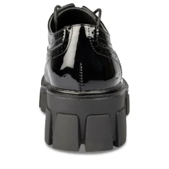 Derbies NOIR Femme Motif Vernis Lacets
