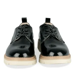 Derbies NOIR Femme Motif Vernis Lacets