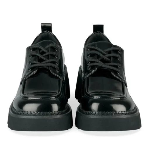 Derbies NOIR Femme Motif Vernis A Enfiler