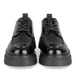 Derbies NOIR Femme Motif Vernis Lacets