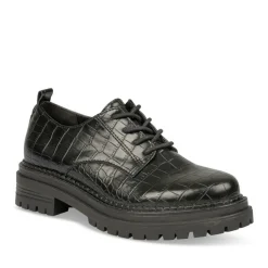 Derbies NOIR Femme Motif Animal
