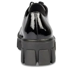Derbies NOIR Femme Motif Vernis Lacets