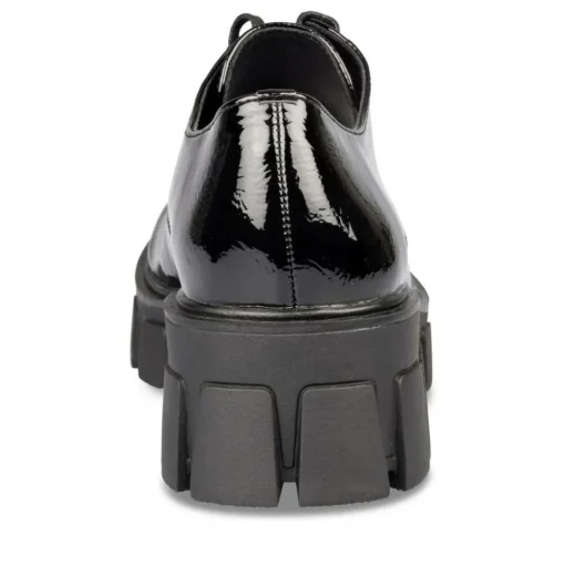 Derbies NOIR Femme Motif Vernis Lacets